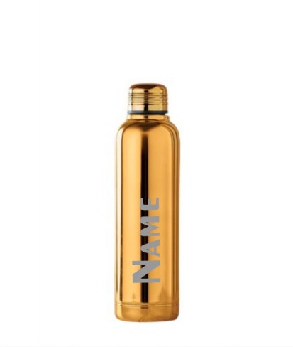 Personalised Golden Thermal Insulated Metal Bottle